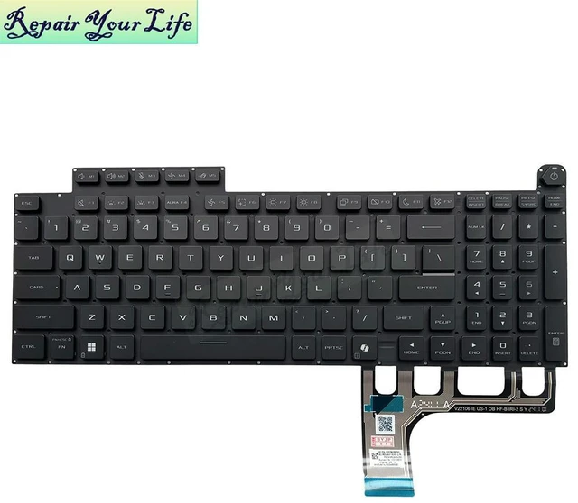 Main image of US English Backlit Keyboard For ROG Strix G18 G815 G815L G815LP G815LR G815JMR JPR 0KNR0-6A1AUS00 AI Key Light Keyboards