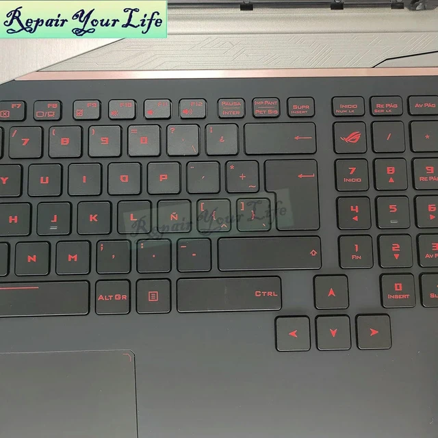 Alt view image 3 of 3 - Latin Keyboard Palmrest Backlight for ROG G701 G701V G701VO G701VI G701VIK Laptop Keyboards 13N0-SDA0421 13NB09D0AP0321