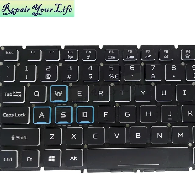 Alt view image 3 of 3 - US/UI RGB Backlit Keyboard for Predator Helios 700 (PH717-71) 17.3" Gaming Notebook Keyboard English Colorful Backlight