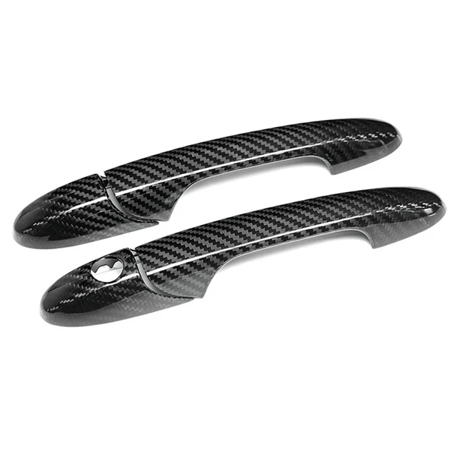 Alt view image 3 of 3 - Car Real Dry Carbon Fiber Exterior Styling Modification Body Kit Door Handle Cover For Fiat 500 Abarth 595 595C
