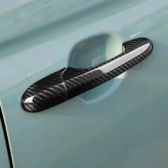 Alt view image 2 of 3 - Car Real Dry Carbon Fiber Exterior Styling Modification Body Kit Door Handle Cover For Fiat 500 Abarth 595 595C