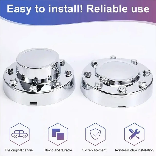 Alt view image 2 of 3 - Front& Rear Wheel Center Hub Caps Cover Chrome Dually 68081010AA, 68081015AC For Dodge Ram 3500 2011-2018