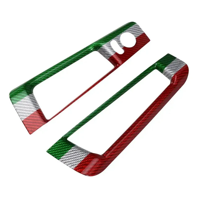 Alt view image 3 of 3 - Carbon Fiber Sticker Car Rearview Mirror Adjustment Switch Trim For Fiat 500 Abarth 595 695 2012-2024 RHD