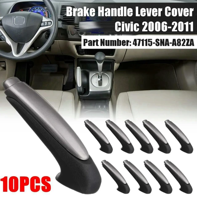 Alt view image 2 of 3 - 30PCS Black Emergency Car Interior Parking Hand Brake Handle Lever Grip Cover For Honda Civic 2006-2011 47115-SNA-A82ZA