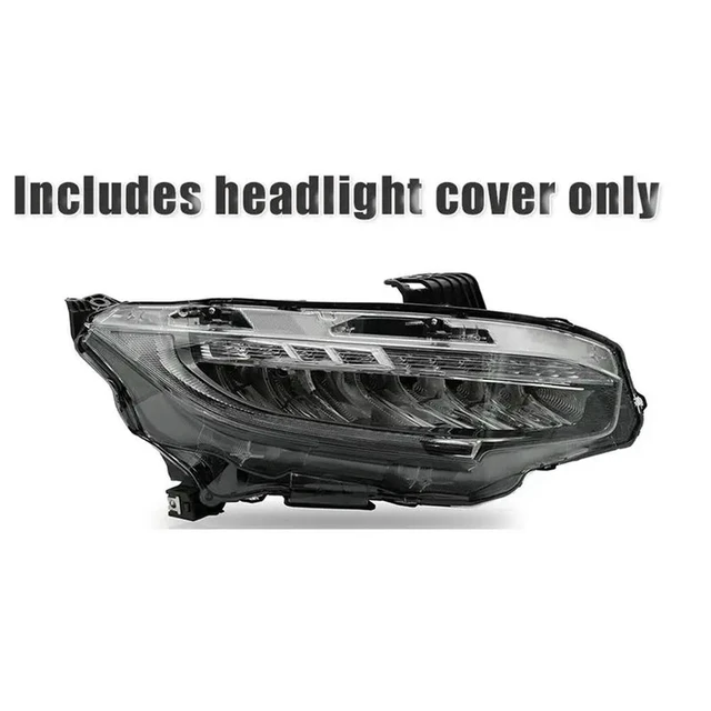 Alt view image 3 of 3 - 5X Right Headlight Lens Cover For 2016 2017 2018 2019 Honda Civic LED Head Light Lens Lamp Shade Auto Light Cover Shell