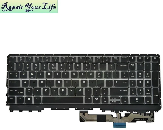 Main image of UI English Keyboard RGB Backlight For OMEN MAX D0J0 16-AH 16-AK TPN-I143 16-AK0002NR Colorful Backlit Keyboards 9Z.NNBBV.401