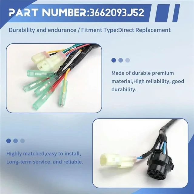 Alt view image 3 of 3 - For Outboard Motor Main Wire Harness 36620-93J52 5.2M Boat Outboard Motor Remote Controller Box Wire