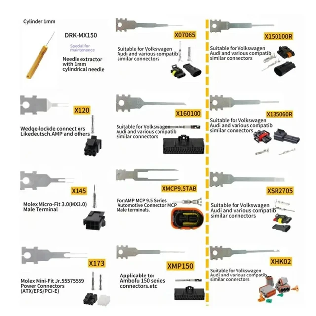 Alt view image 2 of 3 - For Wire Plug Connector Pin Extraction 27Pcs Car Terminal Removal Tool Kit For Car Maintenance Tool