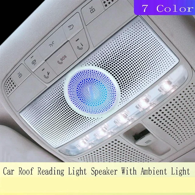 Alt view image 3 of 3 - For S-Class W222 Compatible Car Roof Reading Light With Ambient Light Luminous Roof Speaker 7Color
