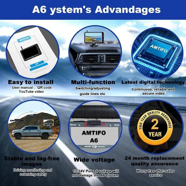 Alt view image 4 of 6 - Wireless Backup Camera 5-inch for Truck: Easy to Install Back up Camera - HD 1080P Rear View Camera for Trucks SUVs