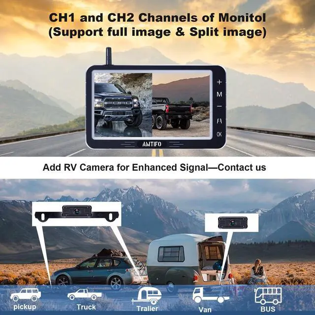 Alt view image 5 of 6 - Wireless Backup Camera 5-inch for Truck: Easy to Install Back up Camera - HD 1080P Rear View Camera for Trucks SUVs