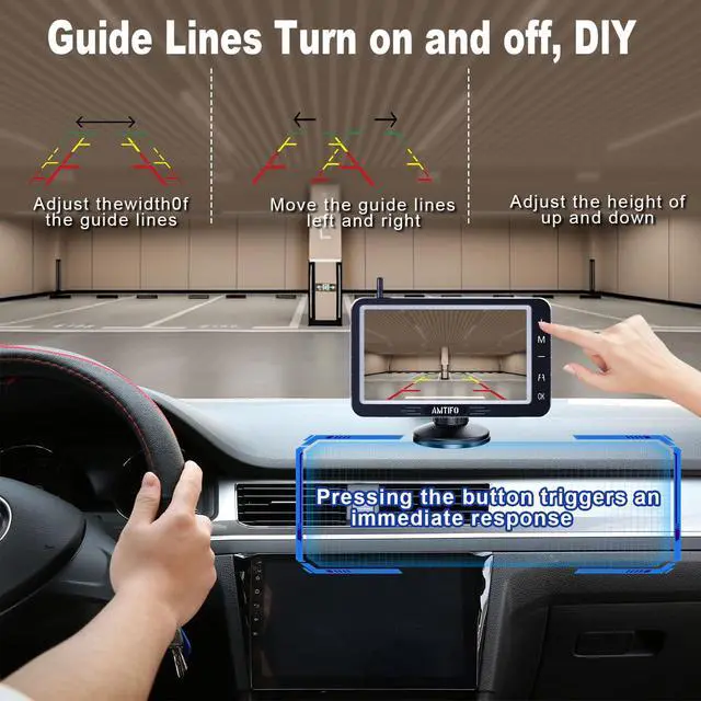 Alt view image 6 of 6 - Wireless Backup Camera 5-inch for Truck: Easy to Install Back up Camera - HD 1080P Rear View Camera for Trucks SUVs
