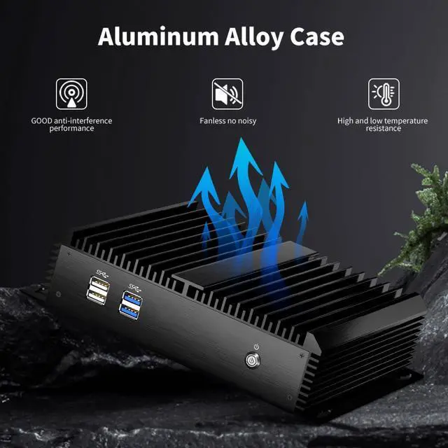 Alt view image 5 of 7 - Fanless Mini Industrial PC, Desktop Computer Core i5-4200U Windows 10 Pro, 16GB RAM 256GB SSD, 2xNICs, 6*COM RS232, 4xUSB3.0, Dula-Band WiFi, HDMI/VGA Ports, Gigabit LAN, Auto Power On