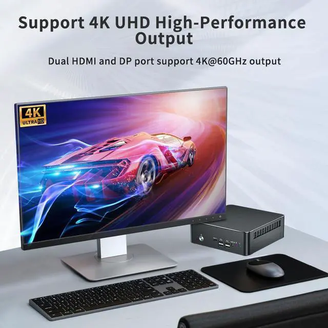 Alt view image 5 of 7 - Mini PC with Core i9-9880H 2.3 up to 4.8GHz, 16G DDR4 512G SSD, Windows 11 Pro Desktop Computer, DP*1, HDMI*2 4K@60Hz Triple Display, Optical, Dual LAN, WiFi6E/BT5.3,VESA
