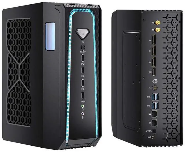 Main image of Mini Gaming Pc Core i9-13900F(24C, 32T, Up to 5.6GHz) 32GB DDR5 1TB SSD, Liquid Cooled Desktop Computer with RTX 4060Ti WiFi 6E, BT5.3, RJ45 Port, Quad Display for Gaming/Design/Office