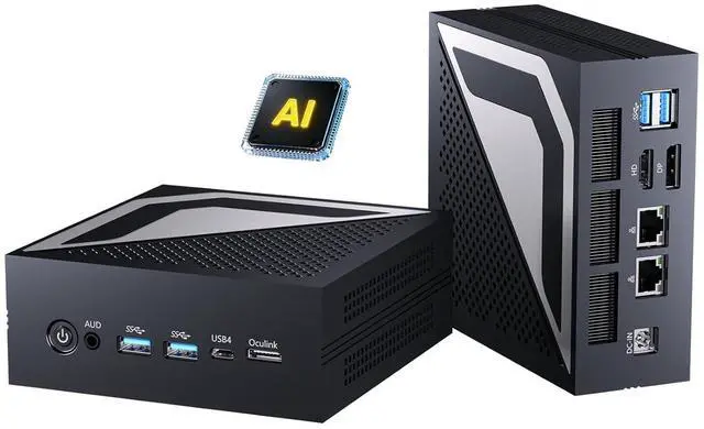 Main image of Mini PC AMD Ryzen AI 9 HX 370, 32G DDR5 2TB SSD, Desktop Gaming Computers with Dual 2.5G LAN, Oculink, Win 11 Pro, WiFi 7, BT 5.4, Support Triple Display, VESA, Black