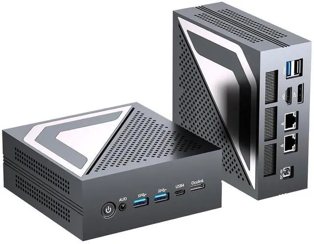 Main image of Mini PC AMD Ryzen AI 9 HX 370, 32G DDR5 2TB SSD, Desktop Gaming Computers with Dual 2.5G LAN, Oculink, Win 11 Pro, WiFi 7, BT 5.4, Support Triple Display, VESA, Gray