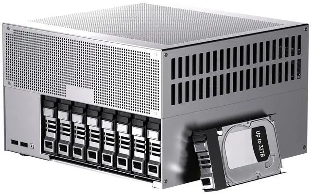 Main image of 8-Bay Desktop NAS Computer, 16 Cores AI Ultra 9 285H, 32G LPDDR5X 8400MT/s, 4T SSD, Win-11 pro, 2 x 10Gbps LAN, 2 x M.2 PCIE4.0 Slots, Four Display, 8k/4k@60Hz, Support Dual System Network