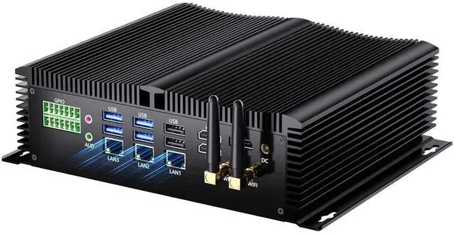 Main image of Industrial Mini PC, Fanless Desktop Computer Core i5-1335U 10 Cores, Win-11 Pro, 32G DDR5 RAM, 512G NVME SSD, 9-36V Wide Voltage, DP/2*HDMI 4K@60Hz, 3x2.5G LAN Ports, 8xCOM RS232, WiFi6