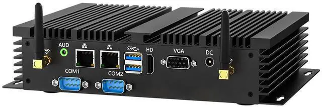 Main image of Fanless Mini PC, Industrial Desktop Computer Core i5-4200U 1.6-2.6GHz, Windows 10 Pro, 8GB RAM, 128GB SSD, 2xNICs, 2xCOM RS232, 4xUSB 3.0, HDMI/VGA Ports, Support Auto Power On