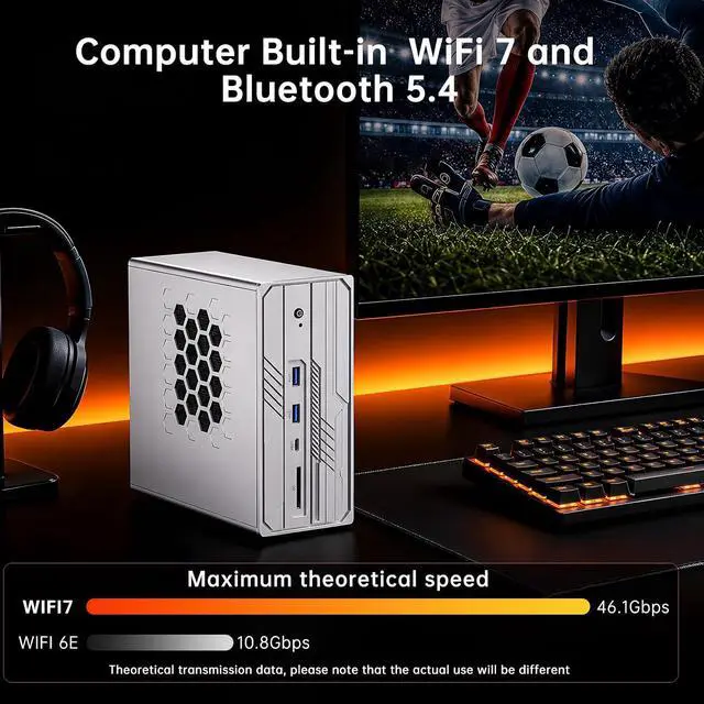 Alt view image 5 of 7 - Mini PC AI Server, AI Computing Workstation, AI MAX+ 395(126TOPS,16C/32T), Win-11 Pro, Radeon 8060S GPU, 128G LPDDR5X-8400, 1T M.2 SSD, 10G+2.5G LAN, Quad Screen, 4xM.2 PCIe 4.0 Slots, WiFi 7