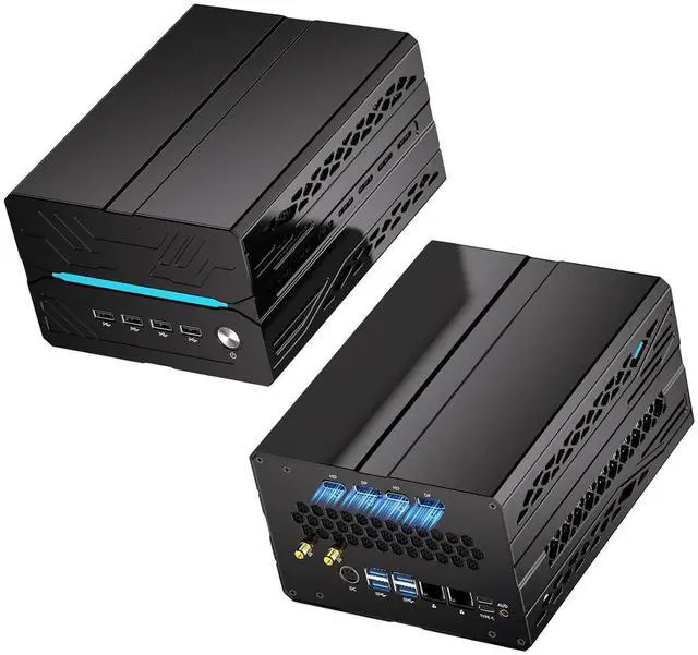Main image of Mini AI Server PC, Desktop Gaming Computer Ryzen 7 7700, 64G DDR5, 2T M.2 PCIE4.0 SSD, Win-11 Pro, GeForce RTX3060 12G, Six Display, HDMI/DP/Dual Type-C, 8K, Dual 2.5G LAN, WiFi7