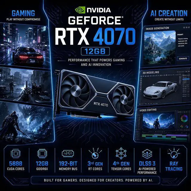 Alt view image 4 of 7 - Mini PC Gaming, Desktop Computer i9-14900F 24 Cores Upto 5.8GHz, 32G DDR5, 2T M.2 PCIE4.0 SSD, Windows 11 Pro, GeForce RTX4070 12G, Four Display, 8K@60Hz Outputs, Dual LAN, WiFi6E/BT5.3