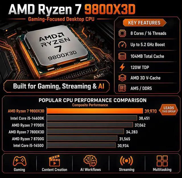 Alt view image 2 of 7 - Mini AI Server PC, Desktop Gaming Computer Ryzen 7 9800X3D, 64G DDR5, 1T M.2 PCIE4.0 SSD, Win-11 Pro, GeForce RTX5060 8G, Six Display, HDMI/DP/Dual Type-C, 8K, Dual 2.5G LAN, WiFi7