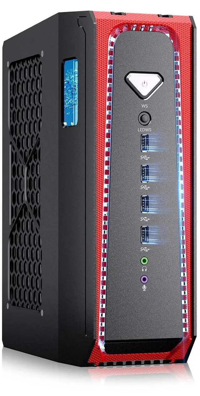 Main image of Gaming PC, Liquid-Cooled PC with i7-14700F 20 Cores, Win-11 Pro, 64G DDR5, 1T M.2 PCIE4.0 SSD, Desktop Computer with GeForce RTX4060Ti 8G, Four Display, 8K@60Hz Outputs, Dual LAN, WiFi7/BT5.4