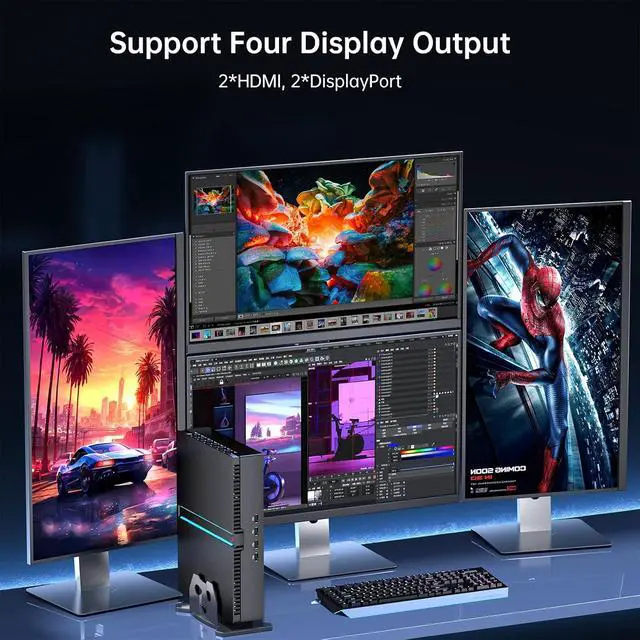 Alt view image 4 of 7 - Mini PC with Core i9-12900F, 64G DDR5 RAM 1T PCIE 4.0 SSD, Geforce RTX 3060 12G Desktop Computer, 2* HDMI, 2* DisplayPort, WiFi 6e, 8K, BT, Windows 11 Pro