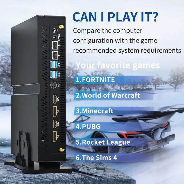 Alt view image 6 of 7 - Mini PC with Core i9-12900F, 64G DDR5 RAM 1T PCIE 4.0 SSD, Geforce RTX 3060 12G Desktop Computer, 2* HDMI, 2* DisplayPort, WiFi 6e, 8K, BT, Windows 11 Pro