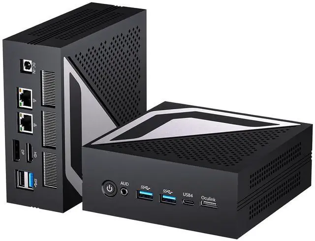 Main image of AI Mini PC, Ryzen AI 9 HX 370 (80 Tops), 64G DDR5 RAM, 2T PCIE4.0 SSD Desktop Computer, Radeon 890M, 8K, Triple Display, 2 * 2.5G LAN, Wi-Fi 6e, Windows 11 Pro