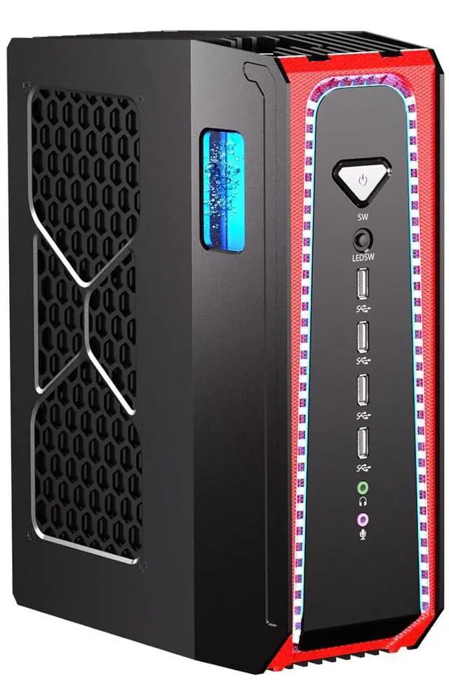 Main image of Mini Gaming PC Liquid Cooling, 13th Gen Core i9-13900F with 64G DDR5 RAM 4T PCIE4.0 SSD Desktop Computer, RTX4070 12G, 8K, 1*HDMI, 3*DisplayPort, Optical, WiFi 6e, Windows 11 Pro