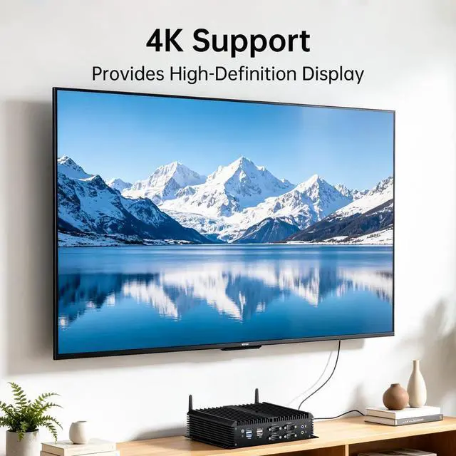 Alt view image 3 of 7 - Industrial Mini PC, Fanless Computer with Core i7-1165G7 (4 Cores, 2.8-4.7GHz), 16G RAM 512G SSD, 4K@60Hz, 2 * 2.5G LAN, 6*COM RS232, Wake On LAN/Auto Power On, Wi-Fi 6, Dual Display