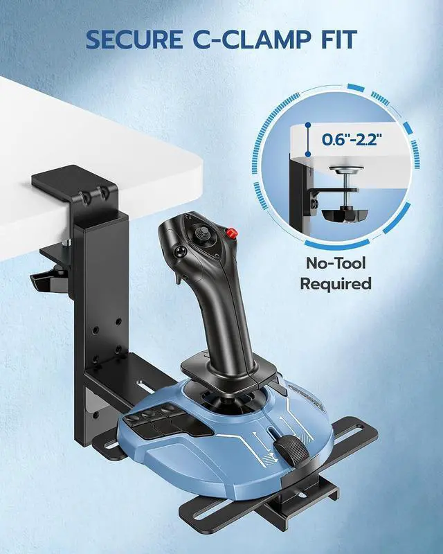 Alt view image 2 of 7 - Hotas Mount - Throttle Hotas Flight Stick Mount, Joystick Desk Mount for Flight Sim Game, for X52/X52 Pro/X56 T16000M/HOTAS Thrustmaster T-Flight HOTASVKB Gladiator NXT/VPC (2PCS)