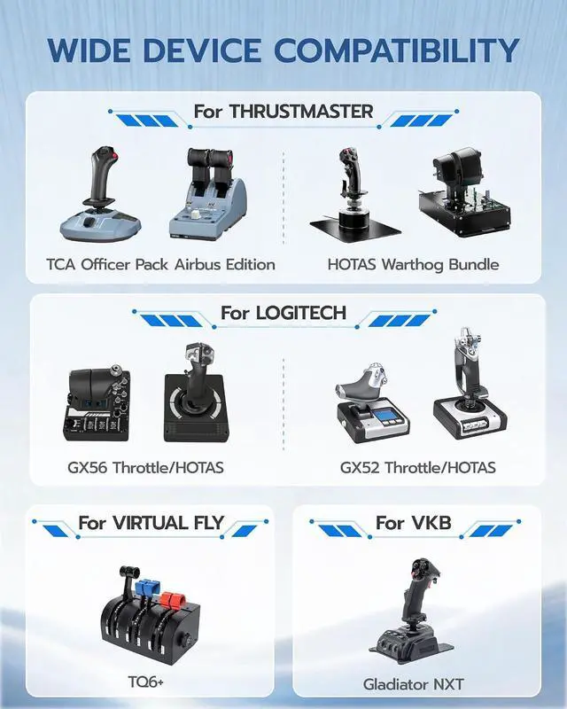 Alt view image 4 of 7 - Hotas Mount - Throttle Hotas Flight Stick Mount, Joystick Desk Mount for Flight Sim Game, for X52/X52 Pro/X56 T16000M/HOTAS Thrustmaster T-Flight HOTASVKB Gladiator NXT/VPC (2PCS)