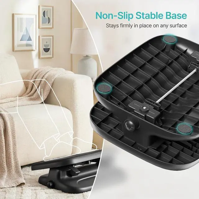 Alt view image 6 of 7 - Under Desk Footrest, Adjustable Foot Rest with Height and Degree Angle,Ergonomic Desk Foot Rest with Memory Foam, Foot and Leg Rest for Home & Office, Black