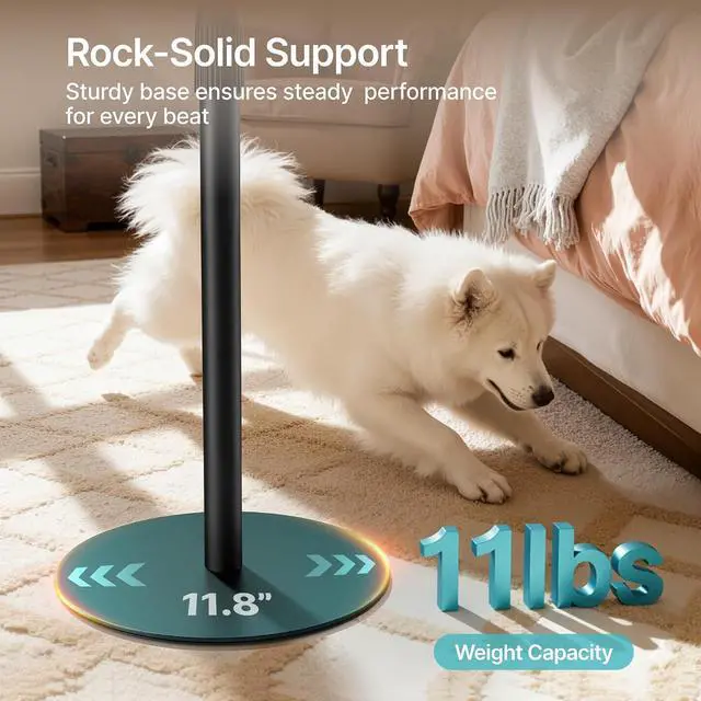 Alt view image 4 of 7 - 26.9"-42.6" Height Adjustable Speaker Stands Compatible with SONOS Era 300 and Era 100, Floor Stands with Cable Management, Speaker Mount, Black, 2 Pack (Pair)