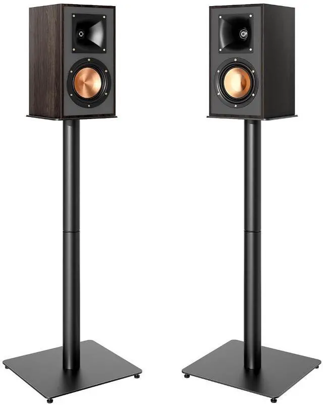 Main image of Speaker Stands Pair, 30" Fixed Height, 55lbs Weight Capacity, 11.8" Base, Cable Management, Freestanding Speaker Floor Stand for Surround Sound, Metal Base