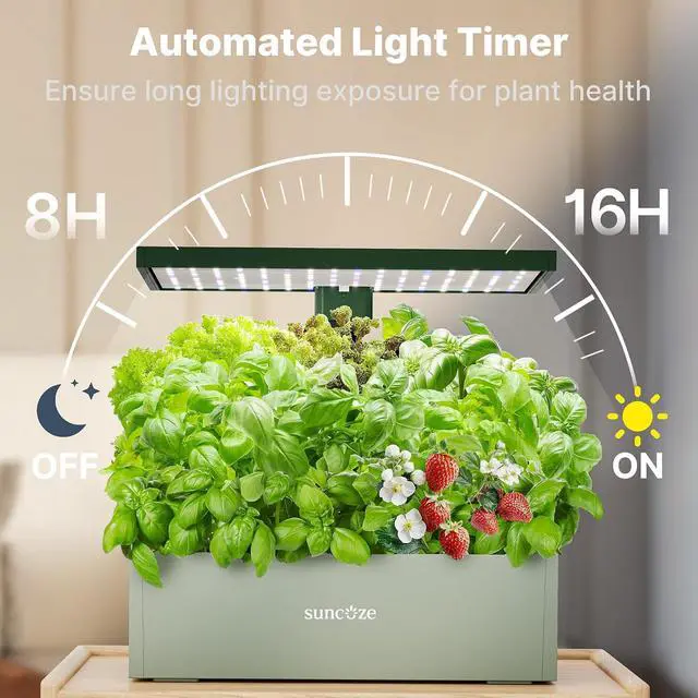 Alt view image 6 of 7 - 20 Pods Hydroponics Growing System Kit, Indoor Herb Garden with Grow Light 30W, 10L Large Water Tank with Adjustable Height to 25", Quiet Pump, Gardening Gifts, Green