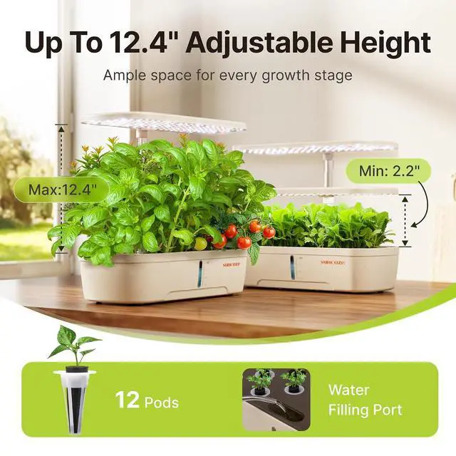 Alt view image 6 of 7 - Hydroponics Growing System Kit 12 Pods & 160pcs Hydroponic Pods Supplies