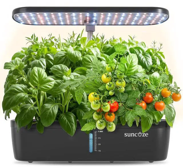 Main image of Hydroponics Growing System Kit 12 Pods, Indoor herb Garden with 20W LED Grow Light, Visible Water Tank with Pump, 2.2"-12.4" Adjustable Height Indoor Gardening System, Gardening Gifts, Black