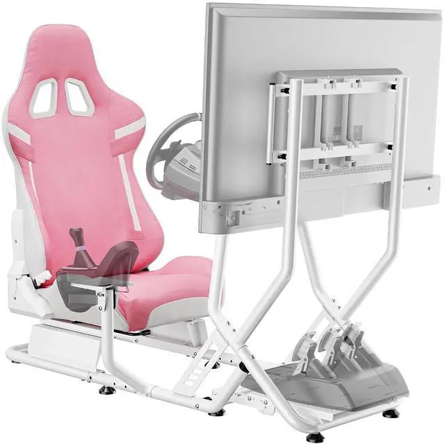 Main image of Sim Racing Cockpit with Monitor Mount, Steering Wheel Stand with Seat, Racing Simulator Cockpit Compatible with Fanatec, Thrustmaster, Logitech, Moza Racing Games on PS5, PS4, Xbox and PC