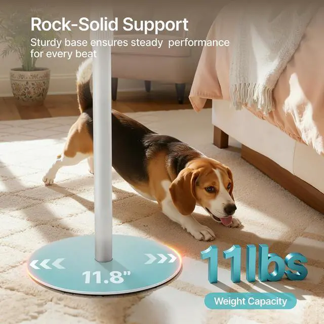 Alt view image 4 of 7 - Speaker Stand Compatible with Sonos Era 100 and Era 300, Height-Adjustable from 26.9"-42", Cable Management, 11lbs Capacity, White, 1 Pack(Single)