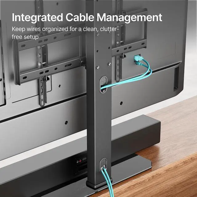 Alt view image 7 of 7 - Universal TV Stand Swivel 43-90'' TVs, Holds 154 lbs, Height Adjustable Large Table top tv Stand, VESA MAX 600x400mm