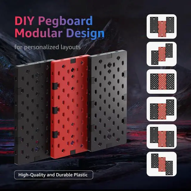 Alt view image 7 of 7 - Desk Side Storage Organizer No Drill Under Desk Laptop Holder Bundle with Clamp on Pegboard Storage for Controller Headset