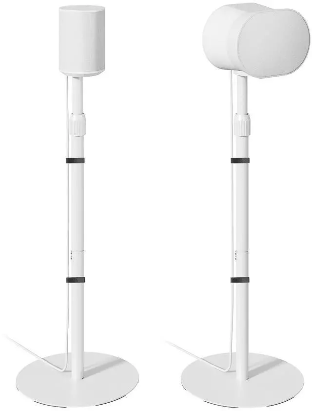 Main image of Speaker Stands Pair for Sonos Era 100, 100 SL, 300, External Cable, White | 31.4"42" lockable height, Only compatible with Sonos Era Series,External cable management with securing straps