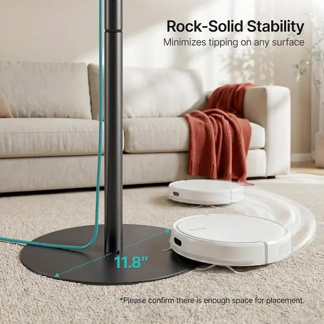 Alt view image 7 of 7 - Speaker Stands Pair for Sonos Era 100, 100 SL, 300, External Cable, Black | Only compatible with Sonos Era Series. External cable management with securing straps. 31.4"42" lockable height.