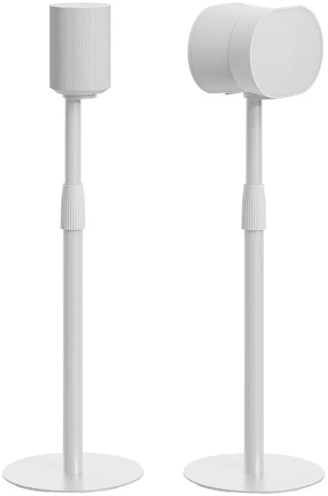Main image of Speaker Stands Pair Compatible with Sonos Era 100 and Era 300, Height-Adjustable from 26.9"-42", Cable Management, 11lbs Capacity, White, 2 Pack(1 Pair)