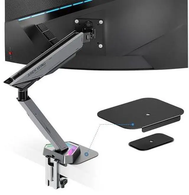 Main image of RGB Monitor Arm & Steel Monitor Mount Reinforcement Plate for 17-45'' and 35.2 Lbs Ultrawide Screen